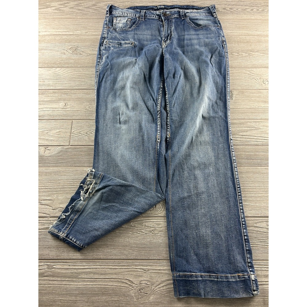 Cowgirl Tuff Just Tuff Jeans Women's 36x33 Regular Wide Trouser Medium Wash